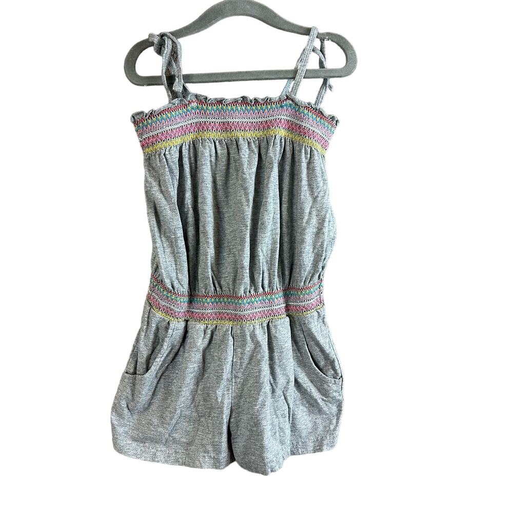 Baby Gap Gray Rainbow Smocked Knit Romper Outfit Girls S Small 6 7